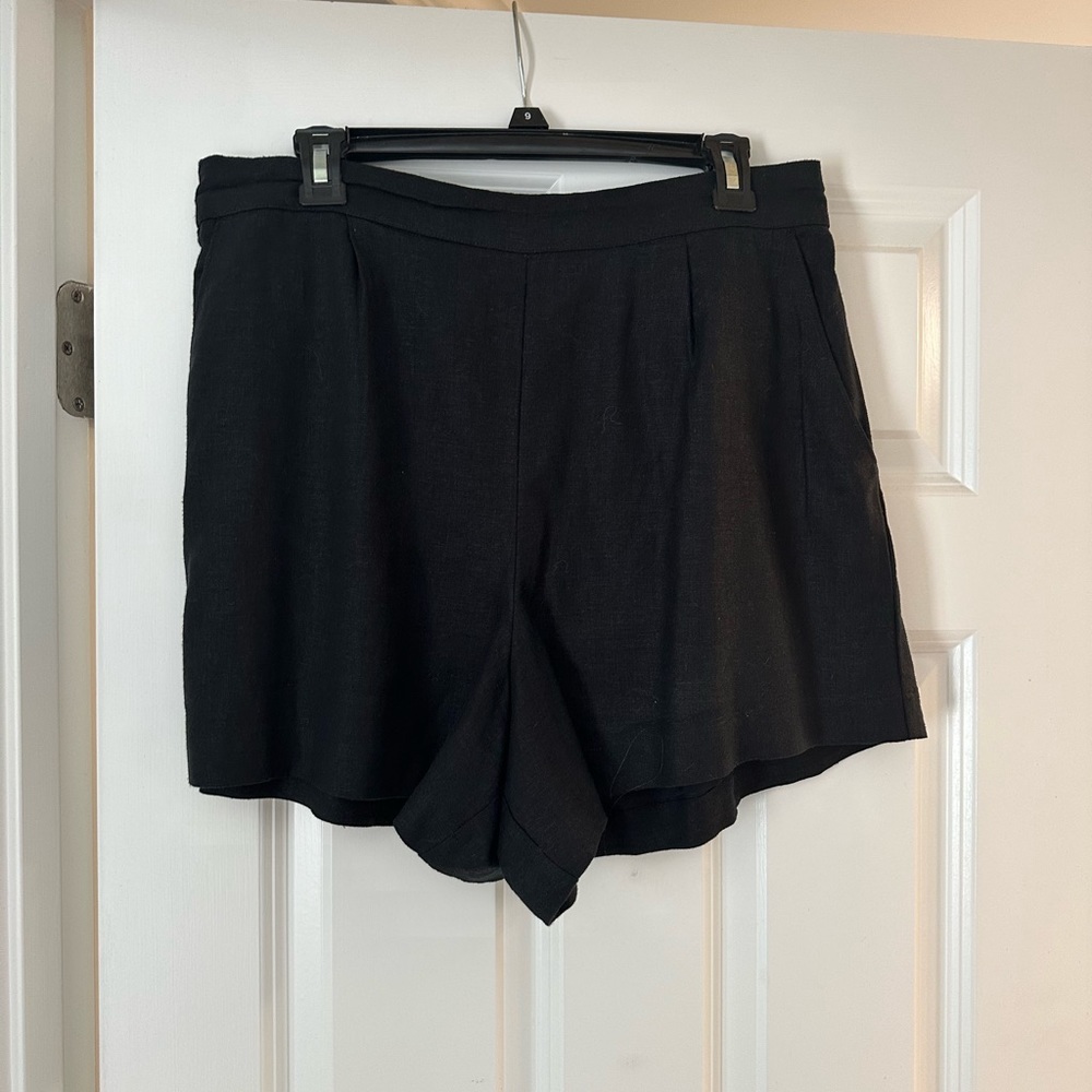 Abercrombie high rise linen shorts